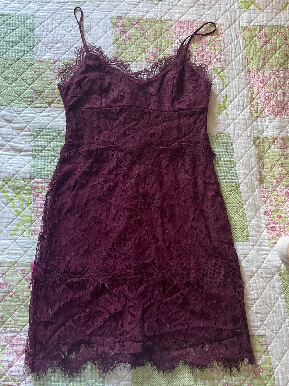 Sirens Women's Lace Slip Mini Dress in Plum
